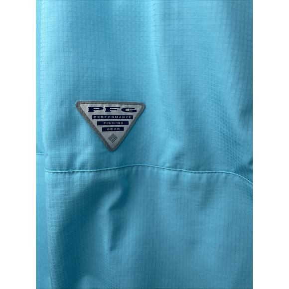 Columbia Men's Shirt PFG 2XL Long Sleeve - Aqua EUC - Picture 6 of 8